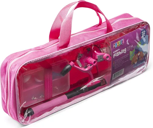 Miniatura 8 de Play22 Caña de pescar para niños, color rosa, 40 unidades, combos de caña de pescar y carrete, cañas de pesca para niños jóvenes, incluye aparejos