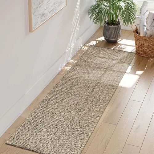 Miniatura 51 de LEEVAN - Alfombras lavables para cocina de 3 x 5 pies, alfombra de color crema para dormitorio, alfombra de algodón tejida para entrada, alfombra