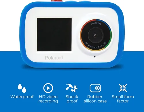Miniatura 2 de Polaroid Cámara de acción WiFi de doble pantalla 4K 18mp, cámara Polaroid deportiva impermeable con batería recargable integrada y accesorios
