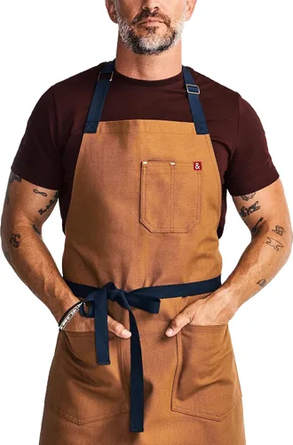 Miniatura 7 de hedley & bennett Essential Delantal – Delantal de chef profesional con bolsillos – Delantal de cocina para hombres – Delantal de cocina para hombres