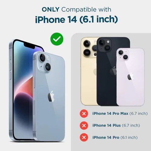 Miniatura 7 de Case-Mate Funda 3 en 1 para iPhone 14, vidrio templado y protector de lente, protección contra caídas de 15 pies, compatible con MagSafe y carga