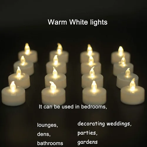 Miniatura 4 de Nancia - Velas LED de té, paquete de 50 velas sin llama, realistas y brillantes, parpadeantes, de larga duración, 200 horas para celebración