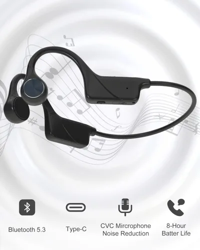 Miniatura 2 de MONODEAL Auriculares de conducción ósea Bluetooth Auriculares inalámbricos IPX5 impermeables con micrófono Auriculares deportivos de larga duración