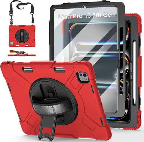 Miniatura 27 de Funda para iPad Pro 11 M5 2025/M4 2024: Funda protectora para iPad Pro de 11 pulgadas 5ª generación con protector de pantalla, soporte, asa y correa