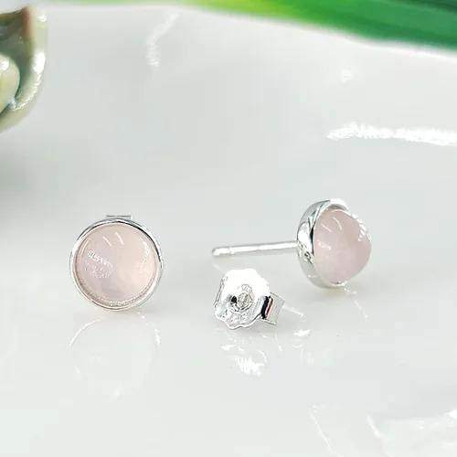 Miniatura 28 de Pendientes naturales de 0.236 in con chapado en oro blanco sobre plata de ley, bisel cabujón de piedras preciosas regalo de joyería para ella