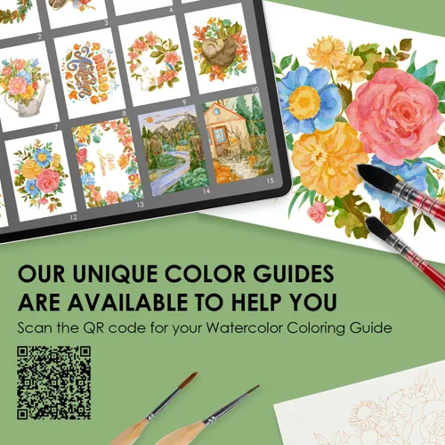 Miniatura 5 de Libro para colorear con acuarelas Grabie, 15 hojas A5 (21 cm x 15 cm), Libro de acuarelas para adultos: enciende tu expresión artística en papel B5