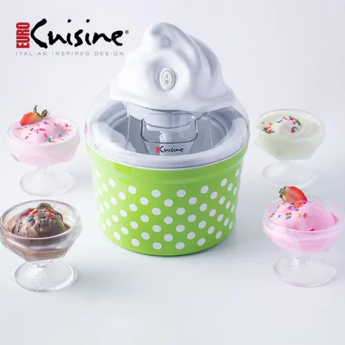 Miniatura 7 de Euro Cuisine Máquina para hacer helados, sorbetes y yogur congelado, máquina casera para hacer helados para niños con 4 vasos de vidrio, tazón