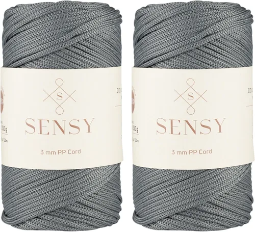 Miniatura 61 de Sensy - Cuerda de poliéster prémium de 0.118 pulgadas (0.118 in), 131 yardas, 100% polipropileno, cordón de macramé, cuerda de ganchillo de 0.118
