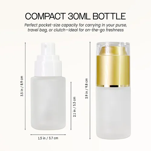 Miniatura 4 de Botella de cristal esmerilado con pulverizador de niebla fina y tapa para perfume, colonia, aceites esenciales o alcohol y otros líquidos.