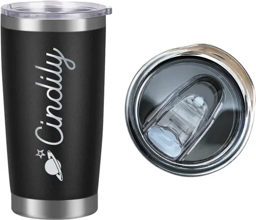Miniatura 4 de Taza de café personalizada para mujeres y hombres con nombres, taza de viaje personalizada con tapa y pajita, regalos para el día de San Valentín