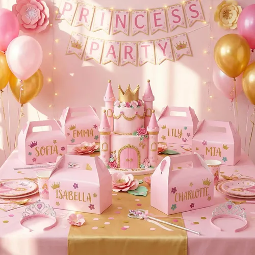 Miniatura 4 de UnicoPak Paquete de 30 cajas de regalo de fiesta a dos aguas rosadas, cajas de bolsas de regalos para golosinas, galletas, dulces, ideales