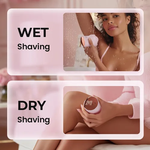 Miniatura 5 de PRITECH Maquinillas de afeitar eléctricas para piernas de mujer, afeitadora corporal fácil de limpiar, recortadora de bikini impermeable en húmedo