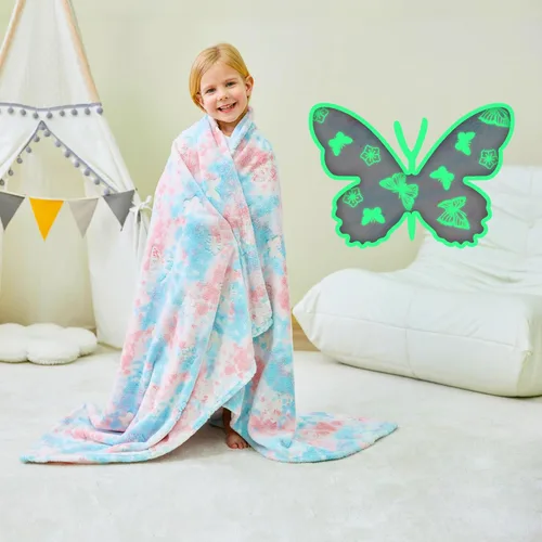 Miniatura 26 de Softan Manta Decorativa de Unicornios para Niños que Brilla en la Oscuridad, Regalos de Manta para Niños y Niñas, Manta de Franela Suave y Acogedora