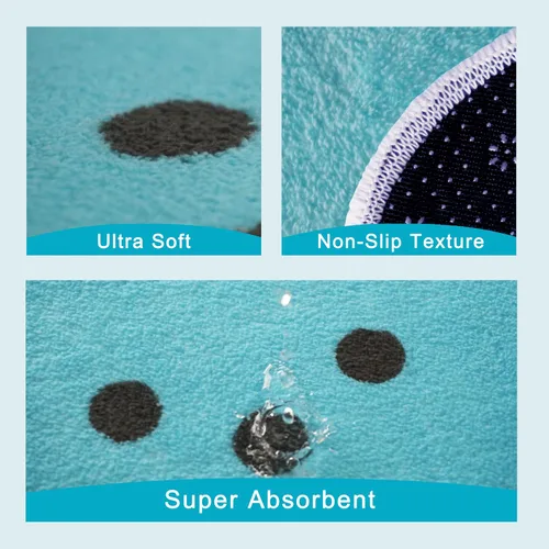 Miniatura 3 de Tapete de baño de Pascua de conejo, conejo azul, 30.9 x 16 pulgadas, suave, antideslizante, lavable a máquina, absorbente, estilo clásico, unisex