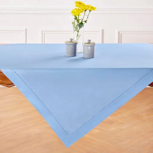 Miniatura 96 de Solino Home Mantel de lino azul polvoriento, 60 x 120 pulgadas, mantel de lino 100% puro con vainica para mesas rectangulares, dobladillo clásico