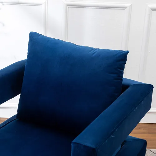 Miniatura 11 de Roundhill Furniture Lenola - Silla tapizada con brazos, color azul, 29.75 pulgadas de profundidad x 27.5 pulgadas de ancho x 34.5 pulgadas de alto