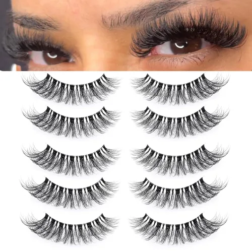 Miniatura 7 de Pestañas postizas de ojo de gato, pestañas onduladas, pestañas transparentes V1, pestañas rusas de tira que parecen extensiones, pestañas de ojo