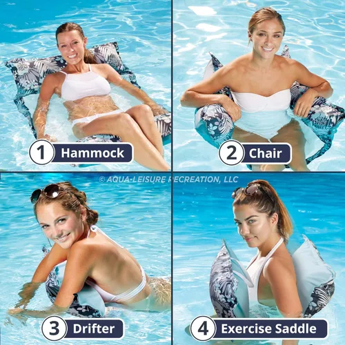 Miniatura 2 de Aqua - Deluxe Monterey - Flotador de alberca y hamaca de agua de calidad de centro turístico 4 en 1, inflable, multiusos, para adultos