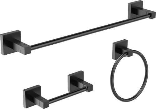 Miniatura 14 de Ruacq Soporte de papel higiénico de níquel cepillado, anillo de toalla, accesorios de baño, juego de accesorios de baño de doble poste giratorio