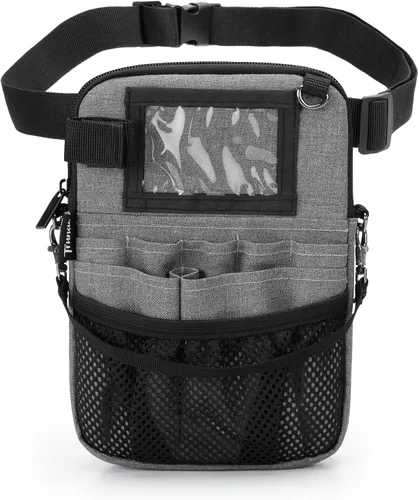 Miniatura 24 de Trunab Riñonera con soporte para cinta y bolsillos para equipo médico, bolsa de almacenamiento de cintura con correa ajustable para la cintura