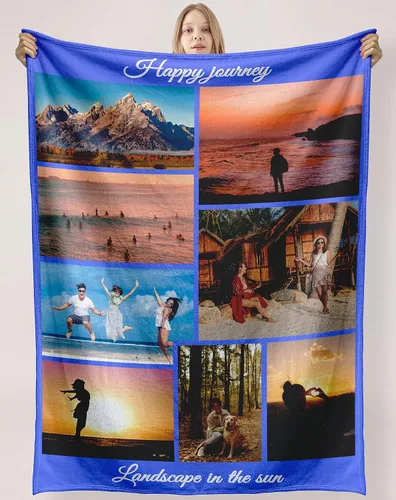 Miniatura 15 de Manta personalizada con foto y texto, manta personalizada de collage de imágenes y texto, manta de fotos suave regalo para Navidad, papá, mamá, 2