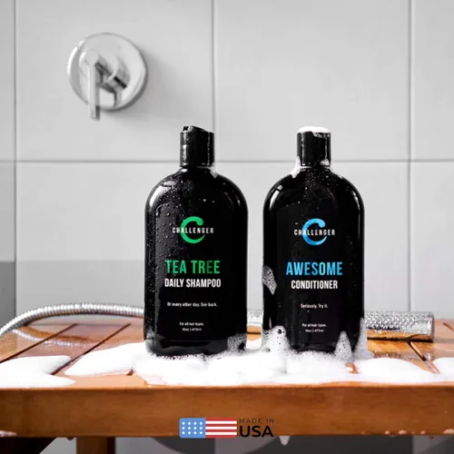 Miniatura 6 de Challenger Combo de champú y acondicionador de menta para árbol de té Producto de ducha para hombre Para picazón y cuero cabelludo seco