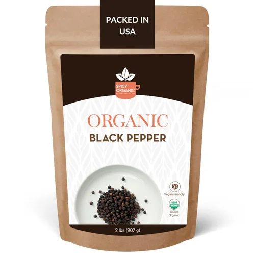 Miniatura 11 de Spicy Organic Ceylon - Granos de pimienta negra enteros de 4 onzas – Certificado USDA y Kosher, sin gluten y sin OMG – Pimienta orgánica pura