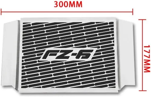 Miniatura 6 de Rejilla de radiador de motocicleta, protector de rejilla de radiador de motocicleta, cubierta de metal negro para modelos Y&AMAHA FZ6 FZ 6 FAZER