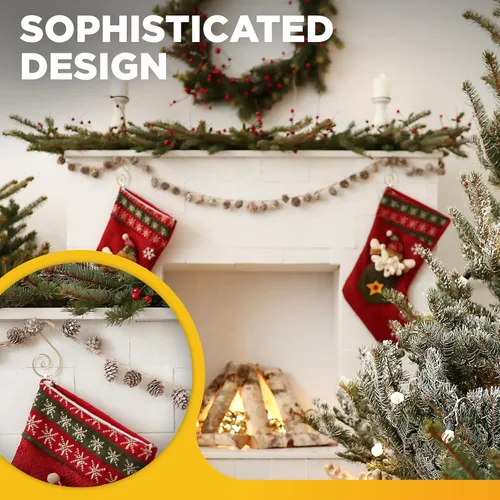 Miniatura 5 de 120 piezas de ganchos de adorno de Navidad en forma de S - Ganchos perfectos para la decoración del árbol de Navidad (dorados)