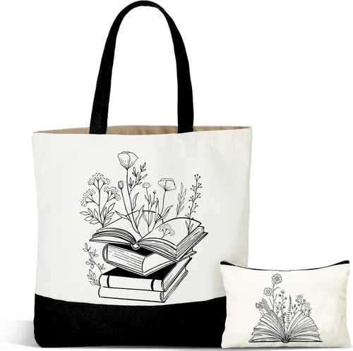 Buryeah 2 piezas de regalo de agradecimiento para profesores de regreso a clases, bolsa de lona con bolsa de maquillaje, regalo de agradecimiento