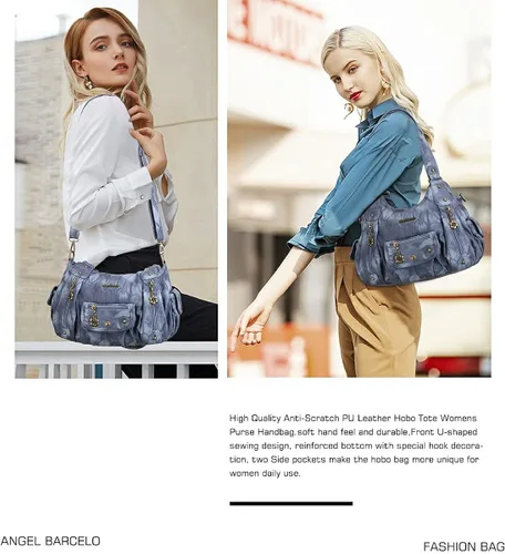 Miniatura 6 de Angel Barcelo Bolsos de cuero sintético para mujer, bolso de hombro, a la moda, bolsas para niñas