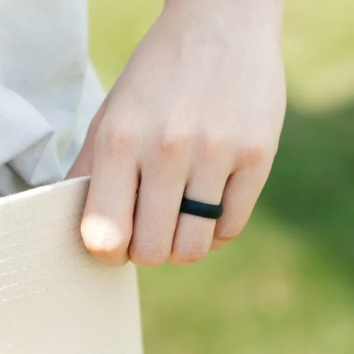 Miniatura 4 de ThunderFit Silicone Wedding Bands for Women, Dome - 5.5mm Wide - 2mm Thick Unique Anniversary Rings