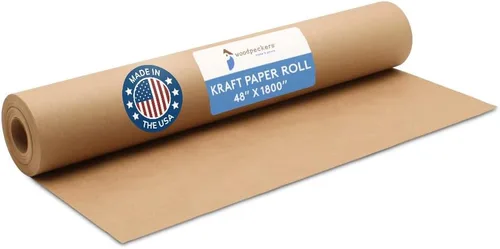 Woodpeckers Rollo de papel marrón para manualidades de 48 pulgadas de ancho, 1800 pulgadas de largo, 1 rollo, rollo jumbo para papel de regalo de
