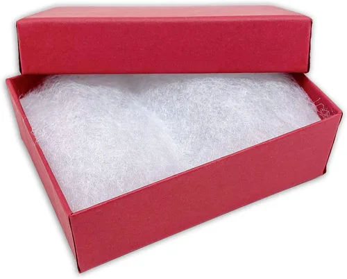 Miniatura 46 de TheDisplayGuys - Paquete de 25 cajas de cartón rellenas de algodón #33 para joyas, color rojo mate (3.5 x 3.5 x 1.0 pulgadas), para envío