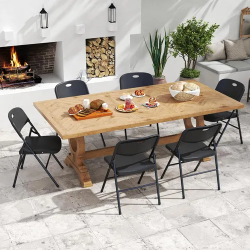 Miniatura 6 de Paquete de 10 Sillas Plegables, Límite de Peso de 800 libras, Silla Plegable de Plástico Resistente, Asiento Portátil para Eventos en Interiores