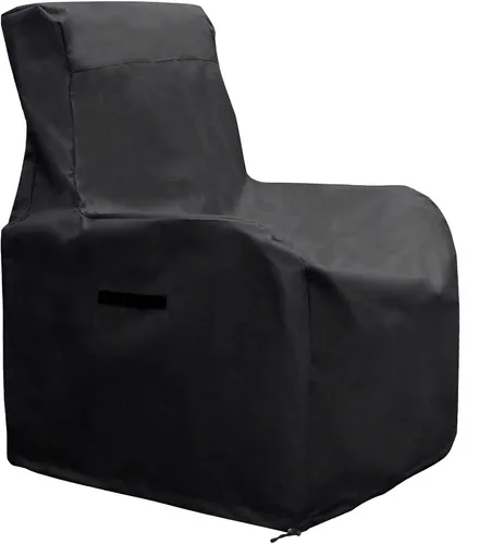 ATR ART TO REAL Fundas para sillas de exteriores, impermeables, para patio, reclinable, 600D, tela Oxford, mimbre/ratán, color negro