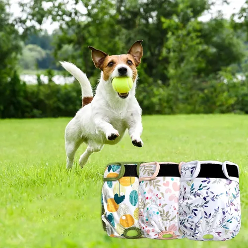 Miniatura 7 de Pañales Lavables para Perras Hembras Paquete de 3, Pañal Reutilizable para Perrita, Pañal para Perro Altamente Absorbente, Pañales Ajustables a