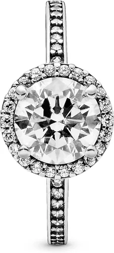 Miniatura 4 de PANDORA Joyería Anillo redondo de circonita cúbica brillante Regalo para ella Plata de ley Metal Zirconia cúbica