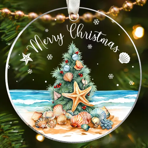 SUCHAGIFT Adornos Navideños de Playa, Adornos Navideños Tropicales Costeros - Adorno Navideño de Florida y Hawái - Regalos de Playa para Mujeres,