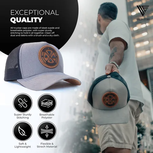 Miniatura 21 de Urban Effort Gorra trasera de malla, para hombres y mujeres, gorra de béisbol de 5 paneles, gran cierre a presión para caza y senderismo