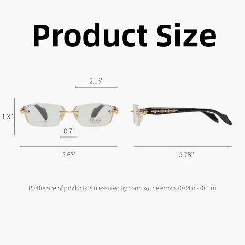 Miniatura 5 de Gafas de luz azul sin montura de gran tamaño, unisex, antifatiga, lentes transparentes para oficina, computadora, lectura y uso diario
