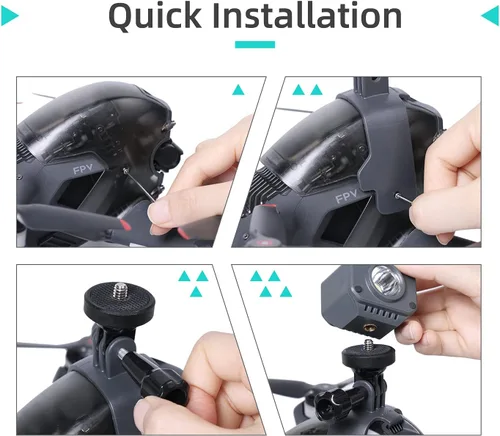 Miniatura 8 de Soporte adaptador de montaje compatible con DJI FPV Soporte de montaje Searchlight Gopro Pocket 2 Cámara Drone Accesorios