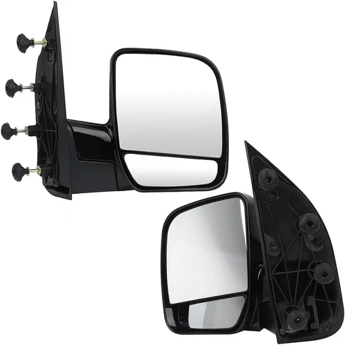 Miniatura 60 de Juego de montaje de espejos laterales Compatible con 1987-2002 para Jeep Wrangler con puerta media, plegable manual, espejo negro manual texturizado