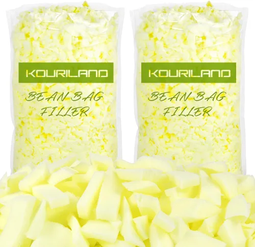 Miniatura 29 de Relleno de puf de 5 libras, repuesto de espuma viscoelástica triturada con gel de enfriamiento, relleno de espuma suave y de alta resistencia