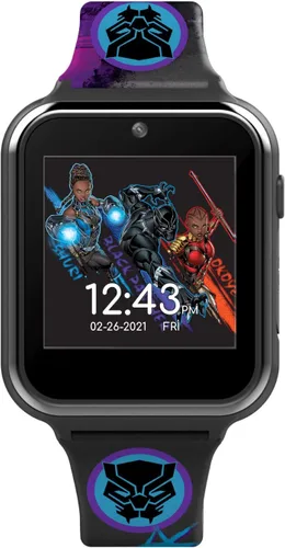 Miniatura 7 de Accutime Kids Marvel Black Panther Black - Reloj inteligente educativo con pantalla táctil para niños, niñas, niños pequeños, cámara para selfies