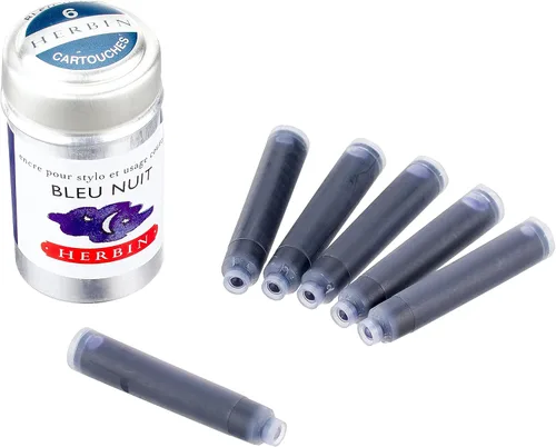 Miniatura 10 de Tinta para pluma estilográfica Herbin - 1 lata de 6 cartuchos - Perle Noire