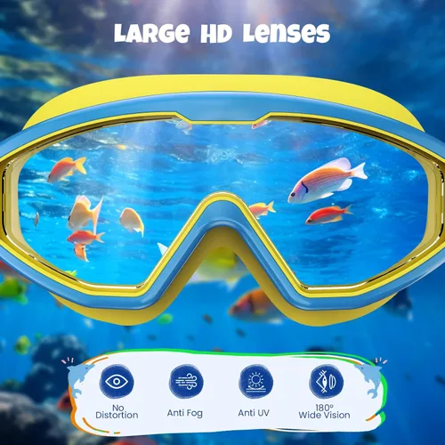 Miniatura 5 de Gafas de natación para niños, gafas de natación para niños, 3 unidades de gafas de natación de agua para niños y niñas, antivaho UV400