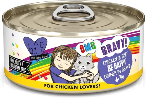 Miniatura 12 de Weruva B.F.F. OMG - Best Feline Friend Oh My Gravy!, Chicken Cloud 9 con pollo en salsa, lata de 2.8 onzas (paquete de 12)