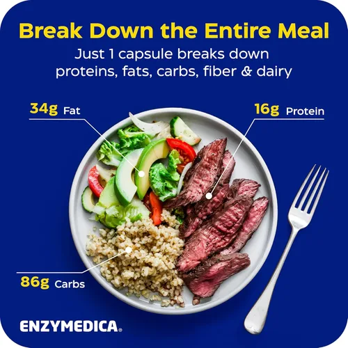 Miniatura 6 de Enzymedica - Digest Gold + ATPro - Enzimas de máxima potencia para la salud digestiva, descompone carbohidratos, grasas, fibra y proteínas