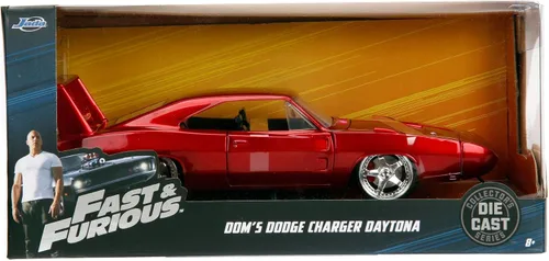 Miniatura 7 de Jada Toys Fast & Furious Dom's Dodge Charger Daytona - Coche fundido a presión, escala 1:24, color rojo (97060)